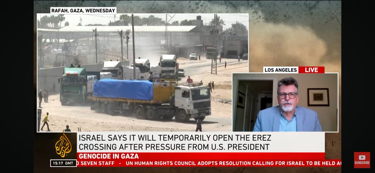 @scarrolldc CEO of @AneraOrg on @AJEnglish speaking about the Gaza war and the top development about the catastrophic humanitarian situation and routes must be 'rapidly implemented' to allow more aid to come in. #Gaza