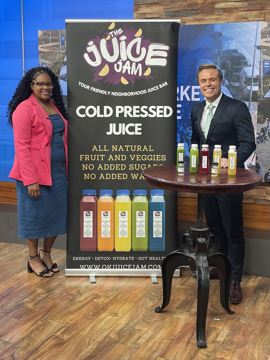 OK JUICE JAM IN THE HOUSE!! 🧃 OK Juice Jam is a mobile juice and health-food bar serving the OKC and surrounding areas! You can see them at the 5th anniversary of the Farmers Market at @ScissortailPark, which kicks off for the season this Saturday, April 6th. @OKCFOX