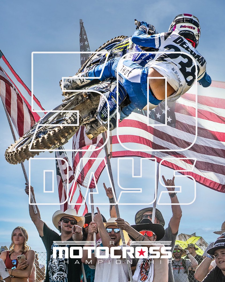 5️⃣0️⃣ days, till we take it outside 👊 🎟️: bit.ly/3HiGxHk #ProMotocross #SMX