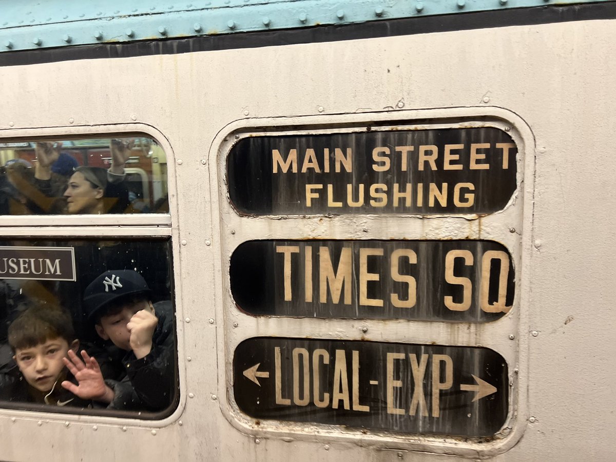 Playing hookie (from both school and the campaign trail) for the @Yankees home opener! (And: saw some @MTA classics, including the redbird 2 train of my youth!)