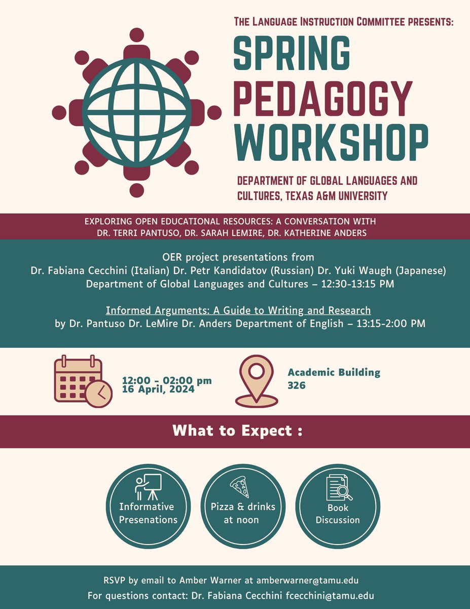 Check out this workshop on April 16! #glac #tamu #pedagogy