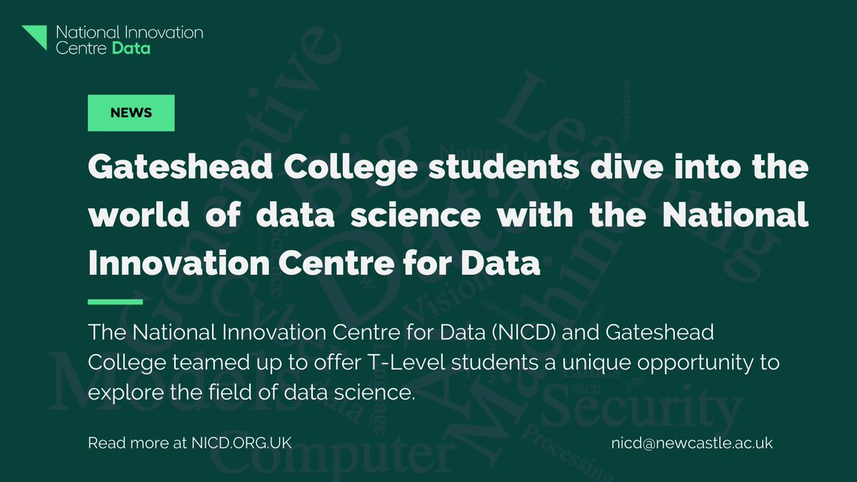 We recently hosted workshops with @gatesheadcoll that took T-Level students on a deep dive into #DataScience, using #Python to tackle real-world problems 🌍💻 Read our news story to learn about the journey ➡️ bit.ly/49sefED #FutureDataScientists