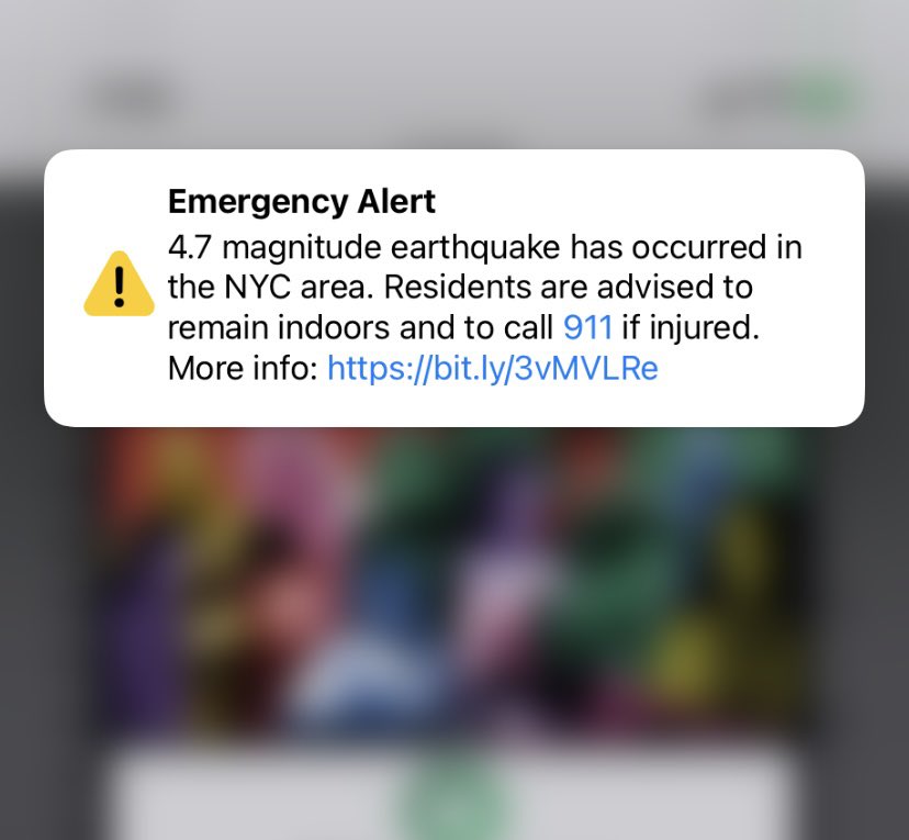 Definitely felt this Earthquake (4.7). Glad my 1860s brownstone is solid. Having lived in L.A., Earthquakes don’t bother me, tho never thought about them rocking NYC. Puts a whole new spin on “Weekend Vibes”. 😂😂😂 #earthquake #nycearthquake