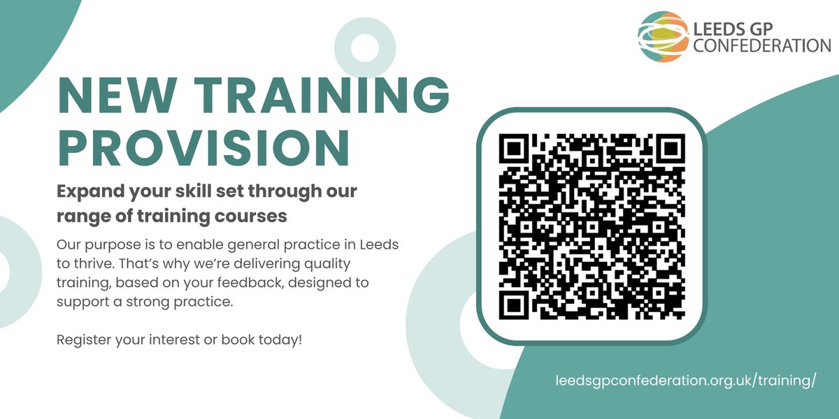 📢 We've launched our new training provision! We've developed quality training, based on feedback from general practice, designed to support a strong practice. Visit our website for more information about upcoming courses and how to book 👇leedsgpconfederation.org.uk/2024/04/05/int…