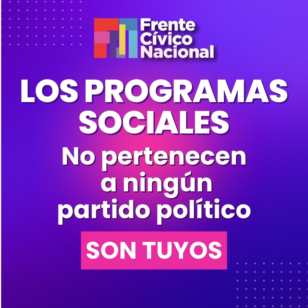 ¡Que no te engañen!
Los programas sociales son tuyos y ningún partido te los puede condicionar o quitar. 
#VotoLibreYSECRETO #VotoLibre