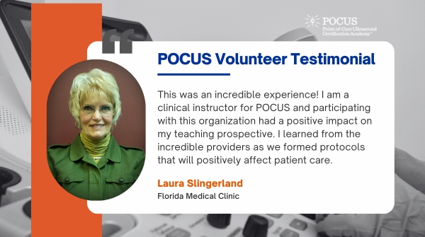 Throughout #NationalVolunteerMonth we’re highlighting the experiences of some of our volunteers. Thank you to Laura and all the other #POCUS enthusiasts who are willing to share their time and expertise with us and with the global POCUS community.