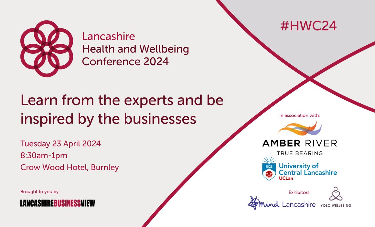 Lancashire Health and Wellbeing Conference New for this year, we are bringing financial wellbeing into the conversation. We will also be focusing on: 💆‍♀️ Mental health 🧘 Physical health 🏢 Menopause for employers Book your place today lancashirebusinessview.co.uk/lancashire-bus… #HWC2024