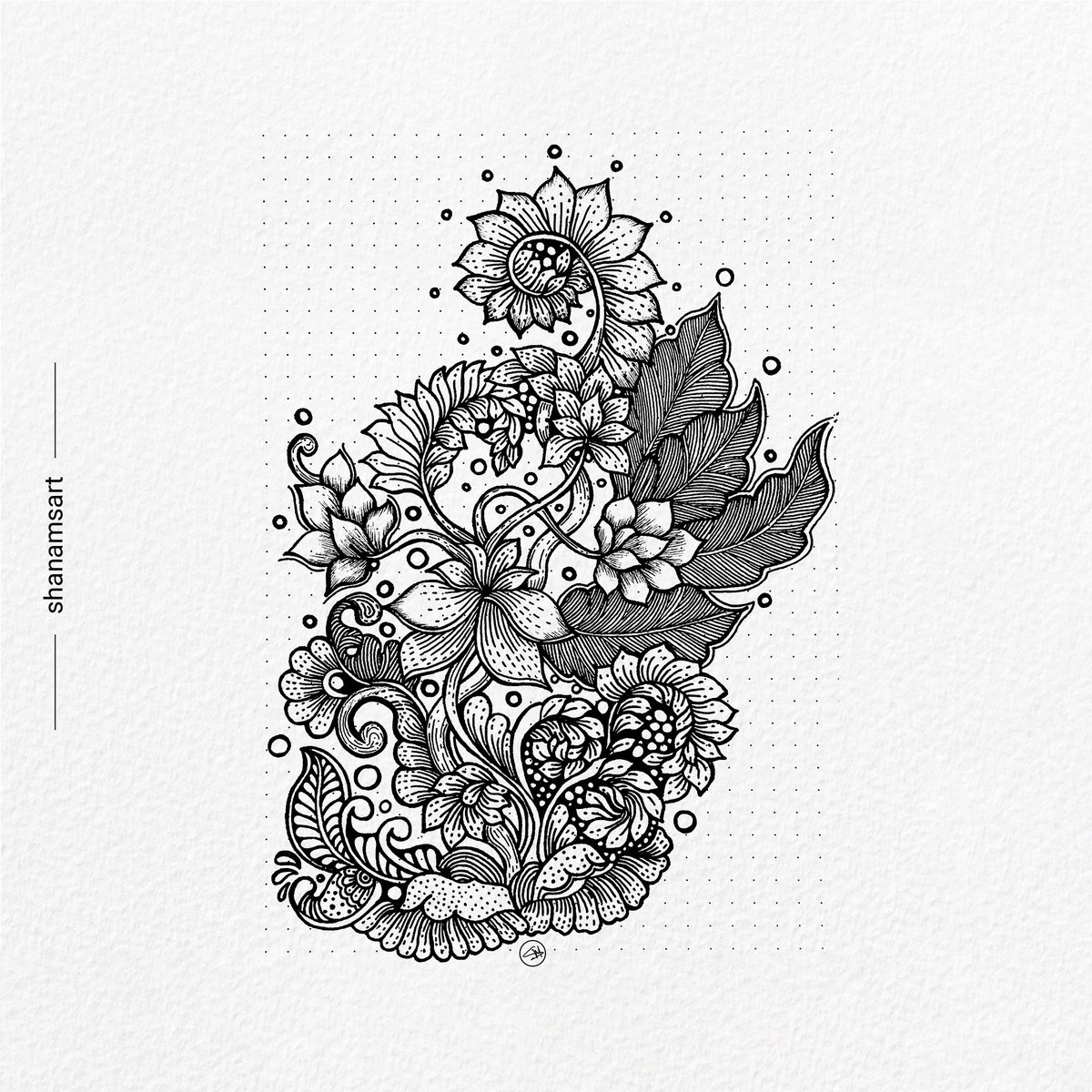 Harmony and Flow: The Art of ZenTangles - Finding peace in every stroke and letting my imagination flow step by step 🌿🧿🌿🌸 ©Shanamsart #Flowers #InkDrawing #RelaxingArt #AbstractArt #Nature #ArtistsOnX #Blackandwhite #Freehanddrawing #InspireMSArtists #Shanamsart