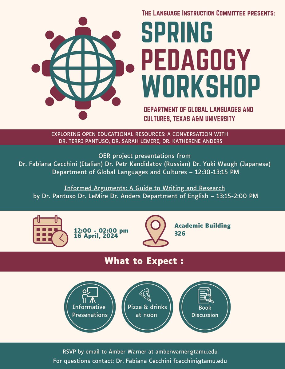 Check out this workshop TODAY AT 12! #glac #tamu #pedagogy