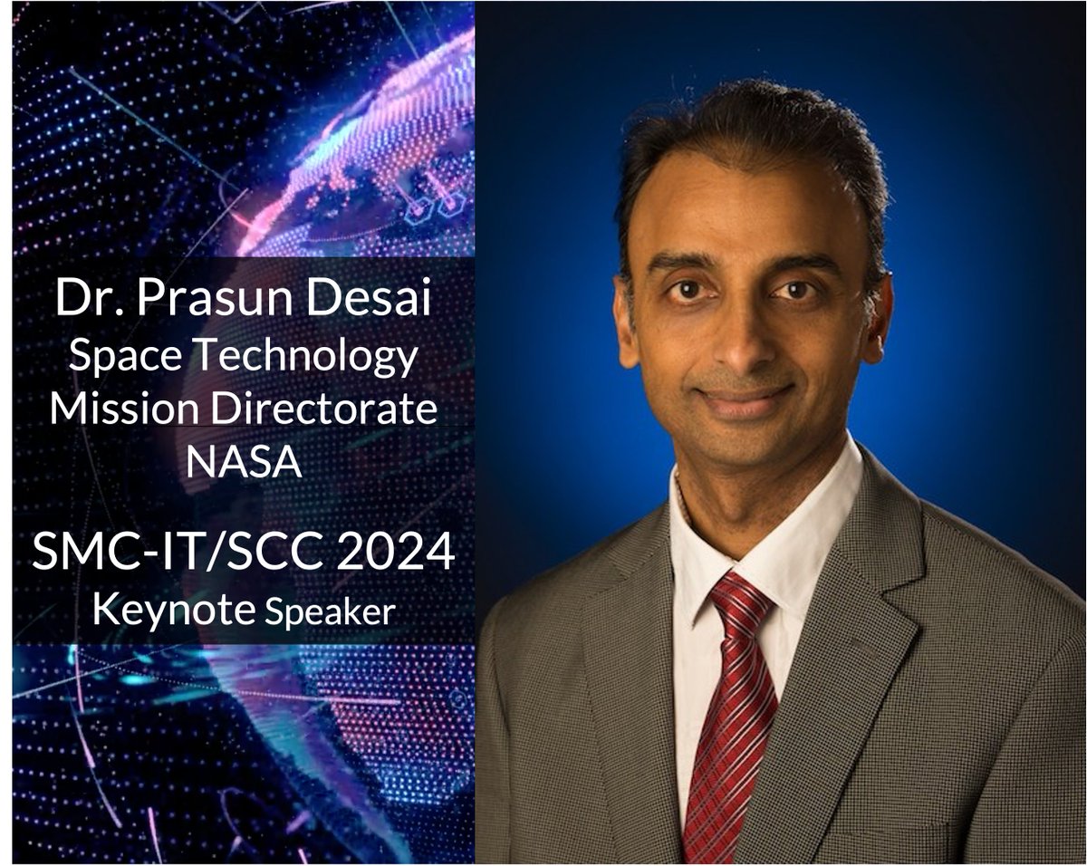 IEEE SMC-IT/SCC 2025 Conference (@smcit_conf) on Twitter photo Excited to host Dr. Prasun Desai as keynote speaker 🛰️ Deputy Associate Administrator of the Space Technology Mission Directorate at <a href="/NASA_Technology/">NASA Technology</a> He supports overall strategic planning for all programs executed under STMD’s $1.2 billion budget #ieee #mission #Space #science Excited to host Dr. Prasun Desai as keynote speaker 🛰️ Deputy Associate Administrator of the Space Technology Mission Directorate at <a href="/NASA_Technology/">NASA Technology</a> He supports overall strategic planning for all programs executed under STMD’s $1.2 billion budget #ieee #mission #Space #science