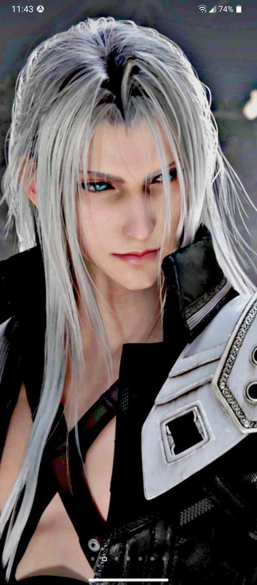 My wallpaper (1) and lockscreen (2). The most beautiful part is when I unlock my phone he turns to look at me ❤️❤️❤️ #Sephiroth #finalfantasy #ff7 #ffvii #FF7R