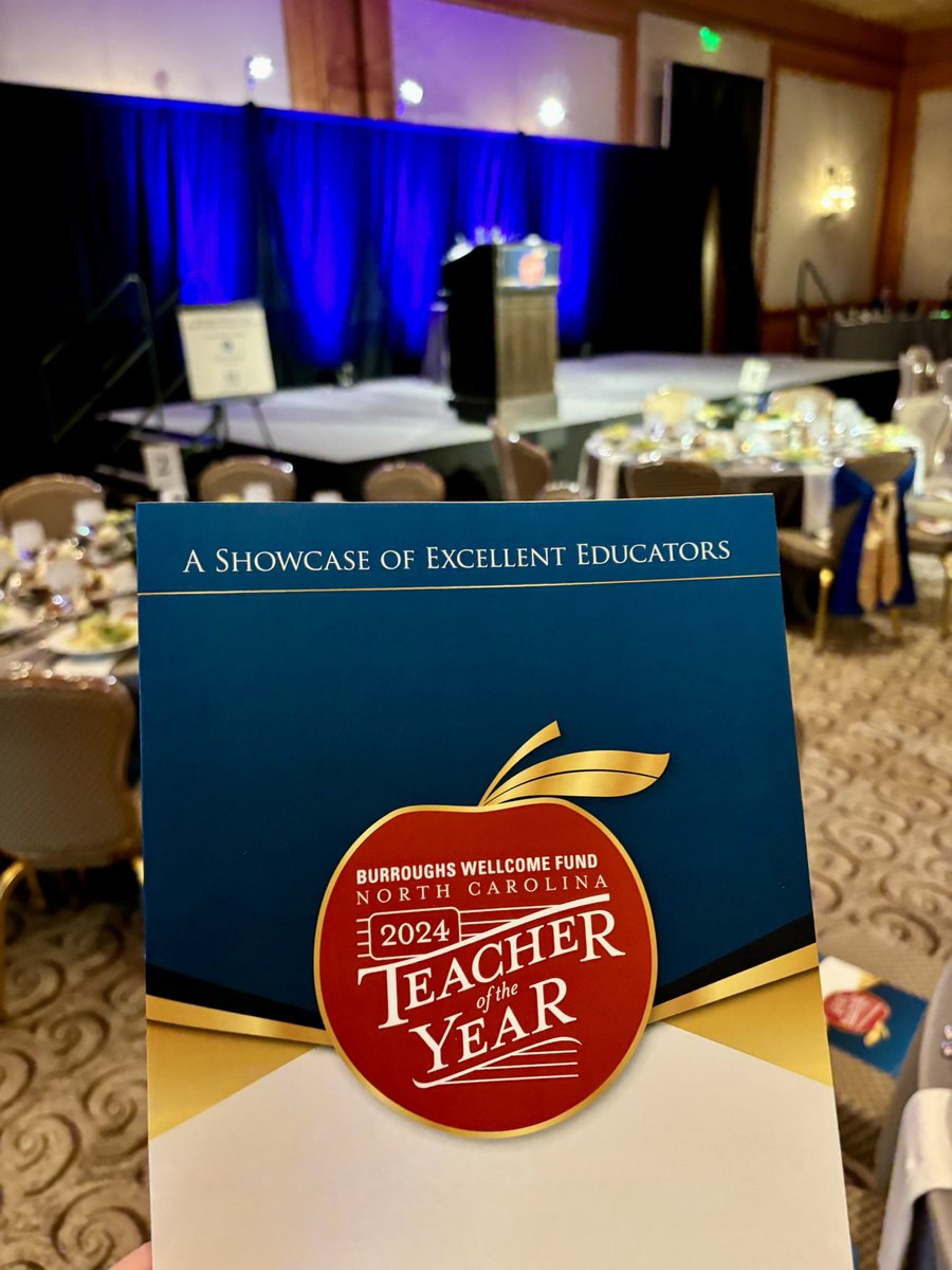 It’s almost time! All week I’ve shared about the outstanding educators who are our Regional Teachers of the Year, and in just over an hour I’ll take the stage to announce which one will be named the @BWFUND NC Teacher of the Year!   #NCTOYPOY #nced