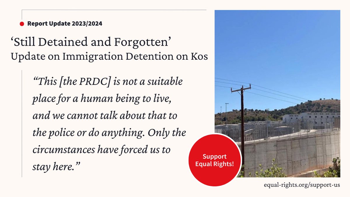 We published our 3rd report on widespread unlawful detention of people o the move on Kos. Conditions are terrible: dilapidated containers, sweltering heat, too little food. And only extremely limited access to necessary health care. Report & Summary 👉 bityl.co/PBcZ