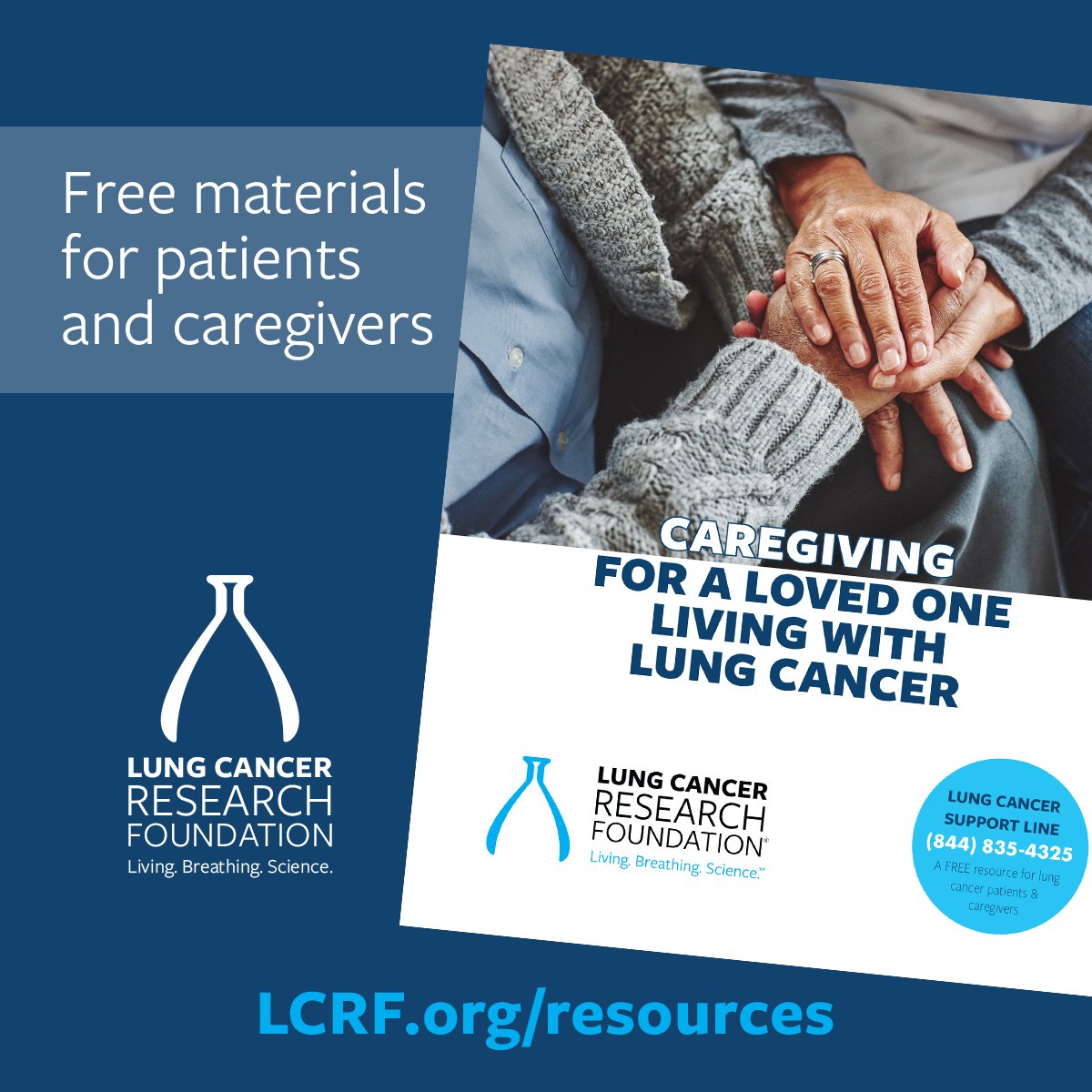 Has someone you love just been given a #lungcancer diagnosis? As a caregiver, you need support and we're here for you. LCRF.org/resources