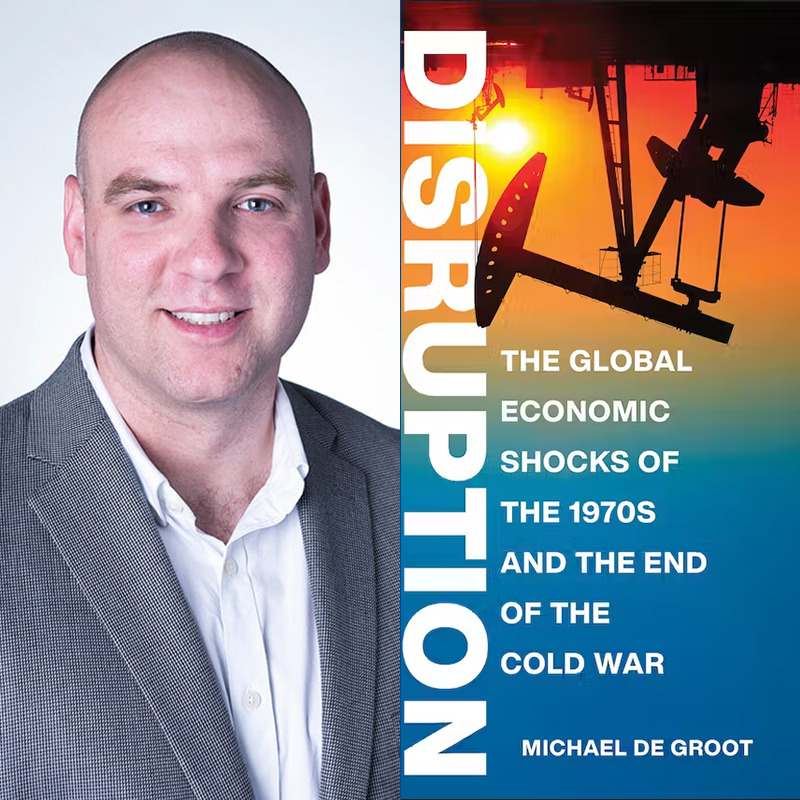 The final event of our Spring 2024 ISS Book Series will be Thursday, April 11, featuring @MichaelDeGroot1 of @IUBloomington. De Groot will discuss his new book, 'Disruption: The Global Economic Shocks of the 1970s and the End of the Cold War.' jackson.yale.edu/jackson-events…