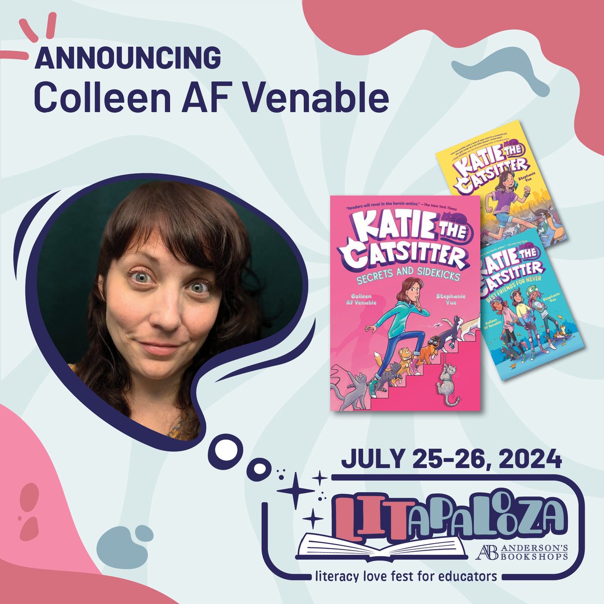 Who will you have Colleen AF Venable @colleenaf personalize your books to? She will hang out with YOU for two days of literacy love, breakout sessions and author signings geared towards educators! More details and register here: LITapalooza2024.eventcombo.com