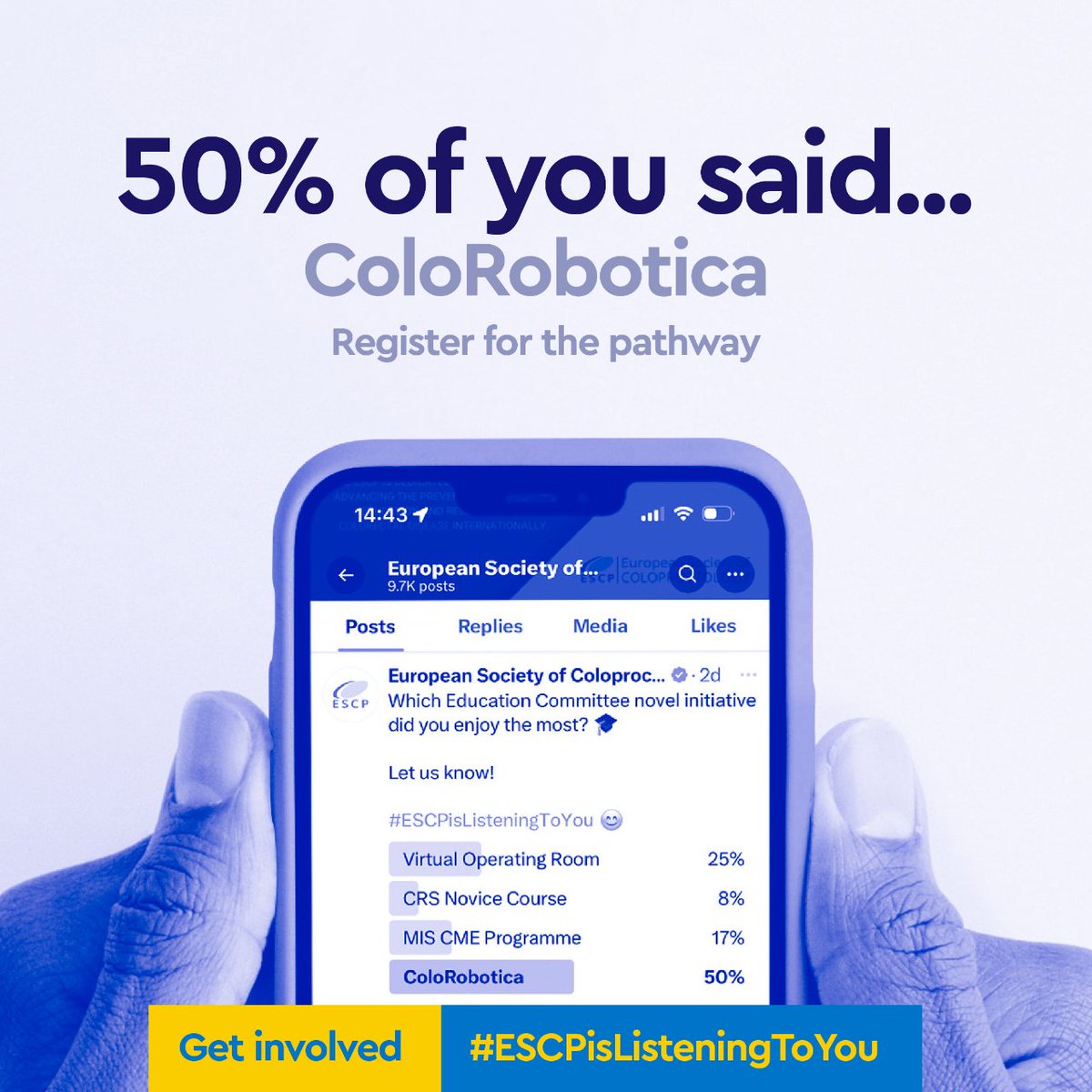 Your votes are in 📊 50% of you said that you enjoyed the ColoRobotica programme the most! Find all you need to know about this initiative and register for the pathway below 👇 i.mtr.cool/jzxtsoipnx #ESCPisListeningToYou