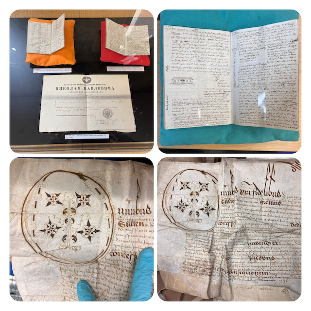 wyorksarchives's tweet photo. #TodayInConservation we've been busy surveying our Leeds collections & discovered this lovely dragon on a document from 1576. Yesterday, we moved items for display during the #AnneLister talks at our Calderdale office for #ALBW. We don't have a #TypicalDay ! @ARAScot #Archive30 https://t.co/uOwMS0AjAW