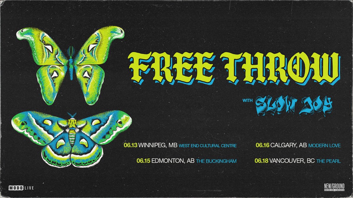 modo_live's tweet image. ON SALE NOW💫 American emo band @FreeThrowEmo are heading to Canada with special guest Slow Joy. Tickets go on-sale @ 10AM local. found.ee/FreeThrow-TOUR 

#freethrow #emo #winnipegevents #calgaryevents #edmontonevents #vancouverevents