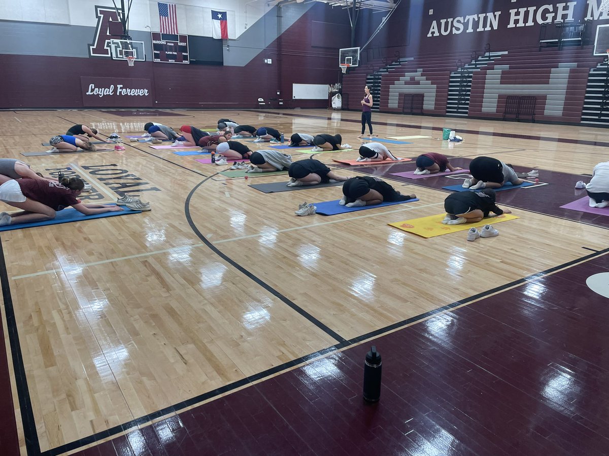 Thanks to Mrs Diraddo for teaching our yoga class today. Mind, body, and spirit are all important for hoopers!! #yogahoopers #LoyalForever