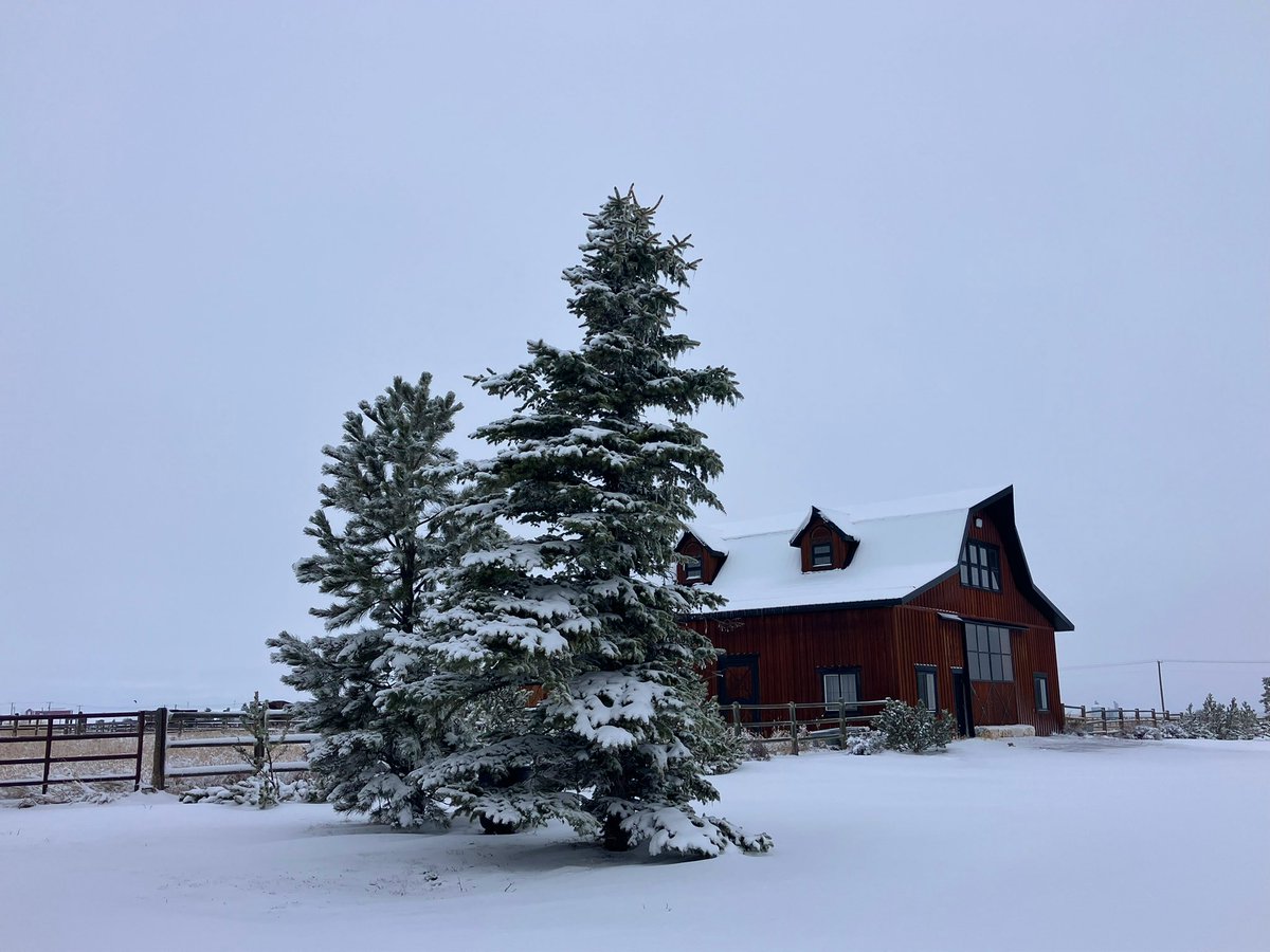 They received a good 4 to 5 inches of wet heavy snow west of Strathmore.