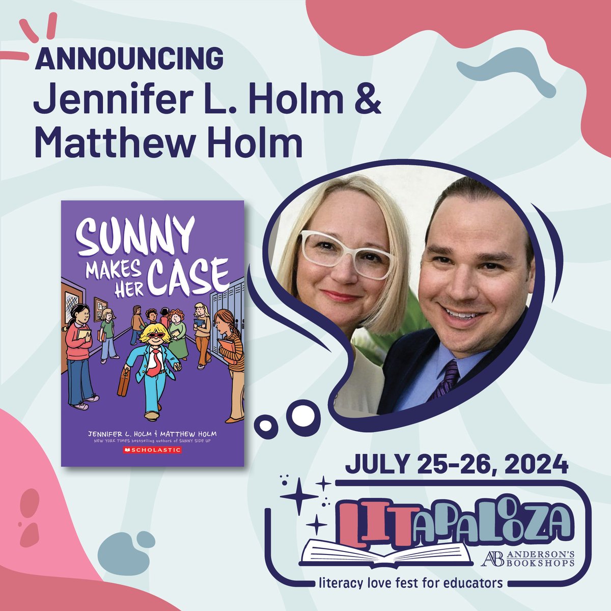 Meet BOTH @holm_jennifer & @mattholm this summer at LIT! They will hang out with YOU for two days of literacy love, breakout sessions and author signings geared towards educators! More details and register here: LITapalooza2024.eventcombo.com