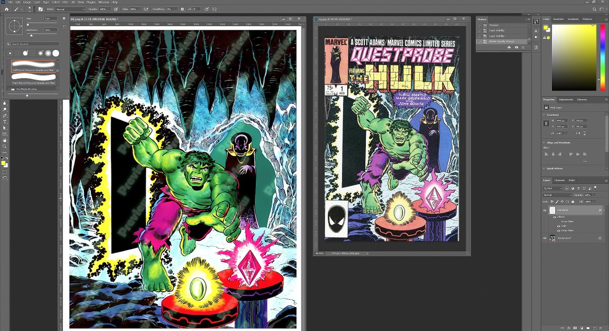 Time for another game cover restoration! 👍🖍️ 'Questprobe featuring The Hulk' (1984) ✊💥 Anyone remember playing this back in the day? 🤔🕰️ I cut the advert out and stuck it up on my wall! ✂️🖼️ #Hulk #MarvelComics #ZXSpectrum #adventure #Commodore64 #C64 #Retrogaming #8bit