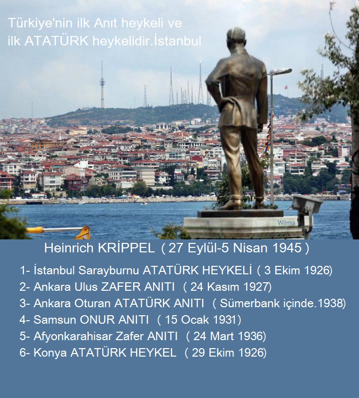 Atatürk Heykellerinin Ustası,Türkiye’de Gerçekleştirdiği Anıt Heykeller İle Tanınan Avusturya’lı Heykeltıraş, Ressam,İllüstratör #HeinrichKrippel saygıyla.
13 yıl Türkiye'de kalmıştır, ATATÜRK Köşkte misafir etmiş ve heykeller için kendisine poz vermiştir.