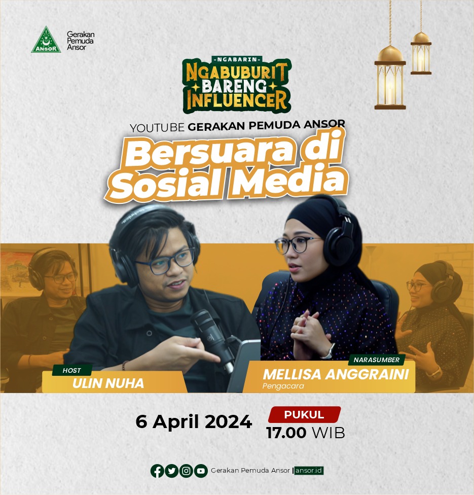 Saksikan Ansor Podcast NGABARIN Edisi Ramadhan bersama Mellisa Anggraini (Pengacara)

6 April 2024 Pukul 17.00 WIB di Kanal Youtube Gerakan Pemuda Ansor

#AnsorPodcast #NGABARIN

@Official_Ansor