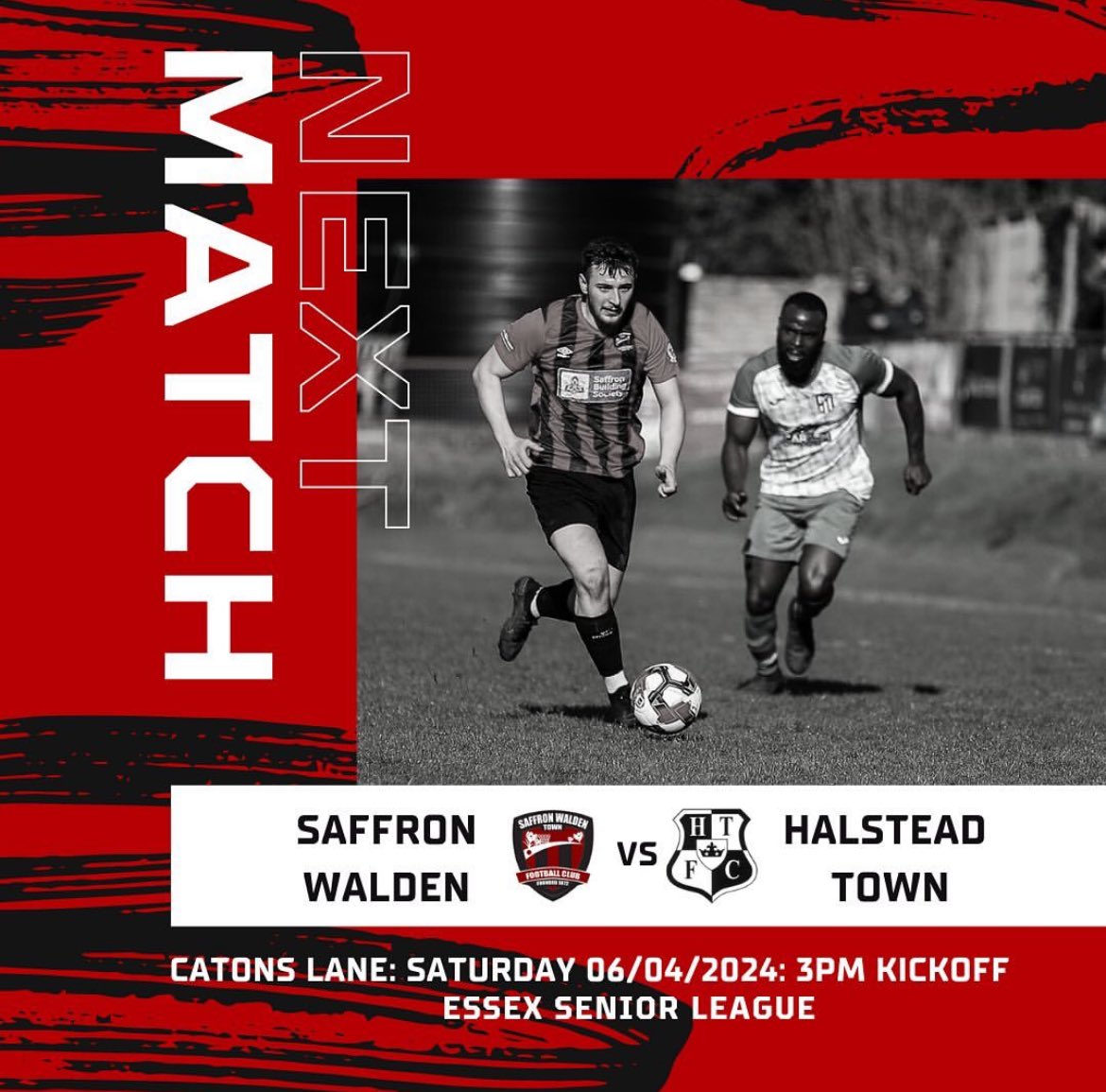 TOMORROW: We face @HalsteadTownFC in the ESL looking to build on Tuesday’s big win #upthebloods
