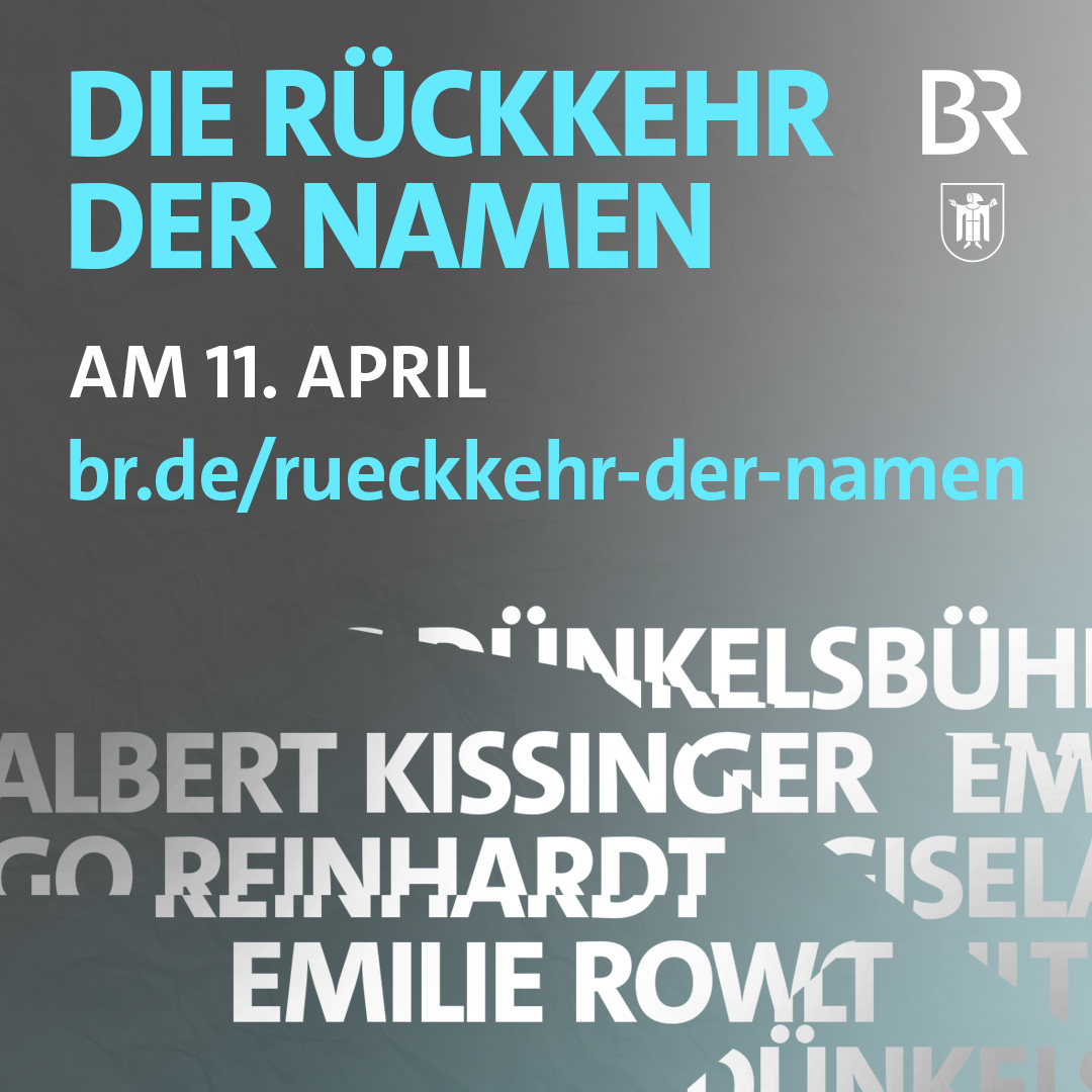 Mit dem Projekt 'Die Rückkehr der Namen' erinnert der BR am Donnerstag, 11. April, an individuelle Schicksale von Verfolgten während des NS-Regimes. 1.000 Münchnerinnen und Münchner werden uns an diesem Tag unterstützen. Danke! ❤️ Über das Projekt: ➡️ br.de/rueckkehr-der-…