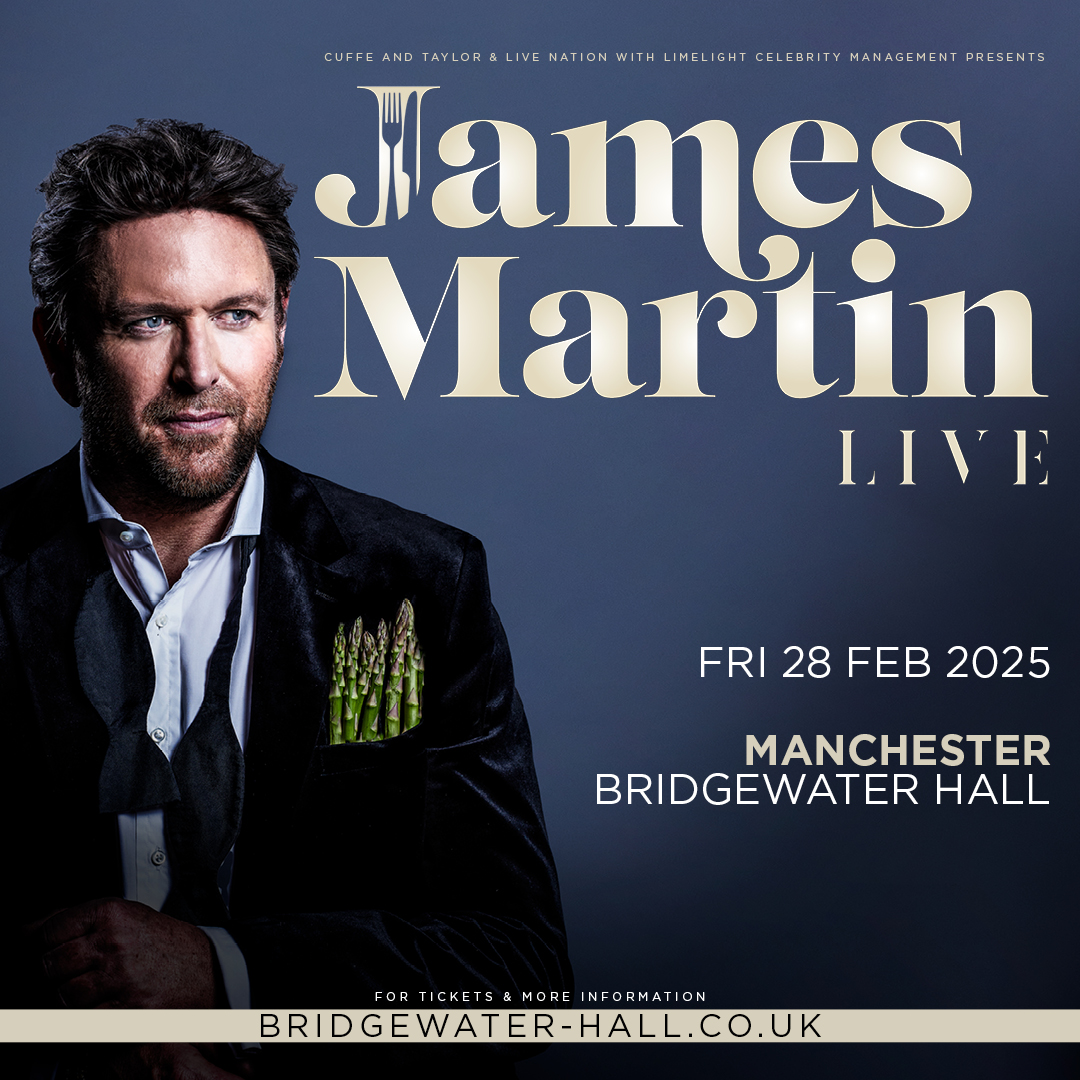 JUST ANNOUNCED // TV fave @jamesmartinchef returns to The Bridgewater Hall, delivering mouth-watering dishes with his warm Yorkshire wit on Friday 28 February! Tickets on general sale Friday 12 April at 10am. ℹ bridgewater-hall.co.uk/whats-on/james…