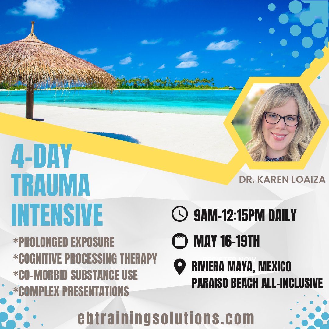 📣 ATTENTION THERAPISTS! 🌴Last chance to join us in Riviera Maya, Mexico for our 4-Day Trauma Intensive! It's time to take a tax deductible vacation. 💲Use LASTCHANCE30 for a 30% discount.