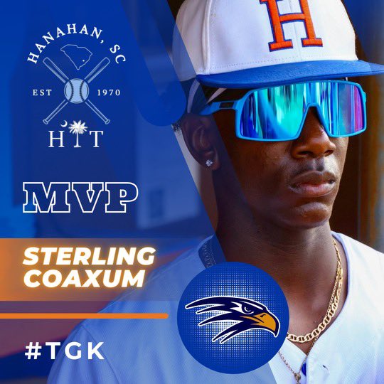He is HIM. Congrats to OUR MVP @sterlingcoaxum! During the four-day tournament, he went 9 for 13 with eight runs scored, 12 RBIs, four stolen bases, and three home runs (two were grand slams)! #TGK #SOAR #AllSpringNoBreak