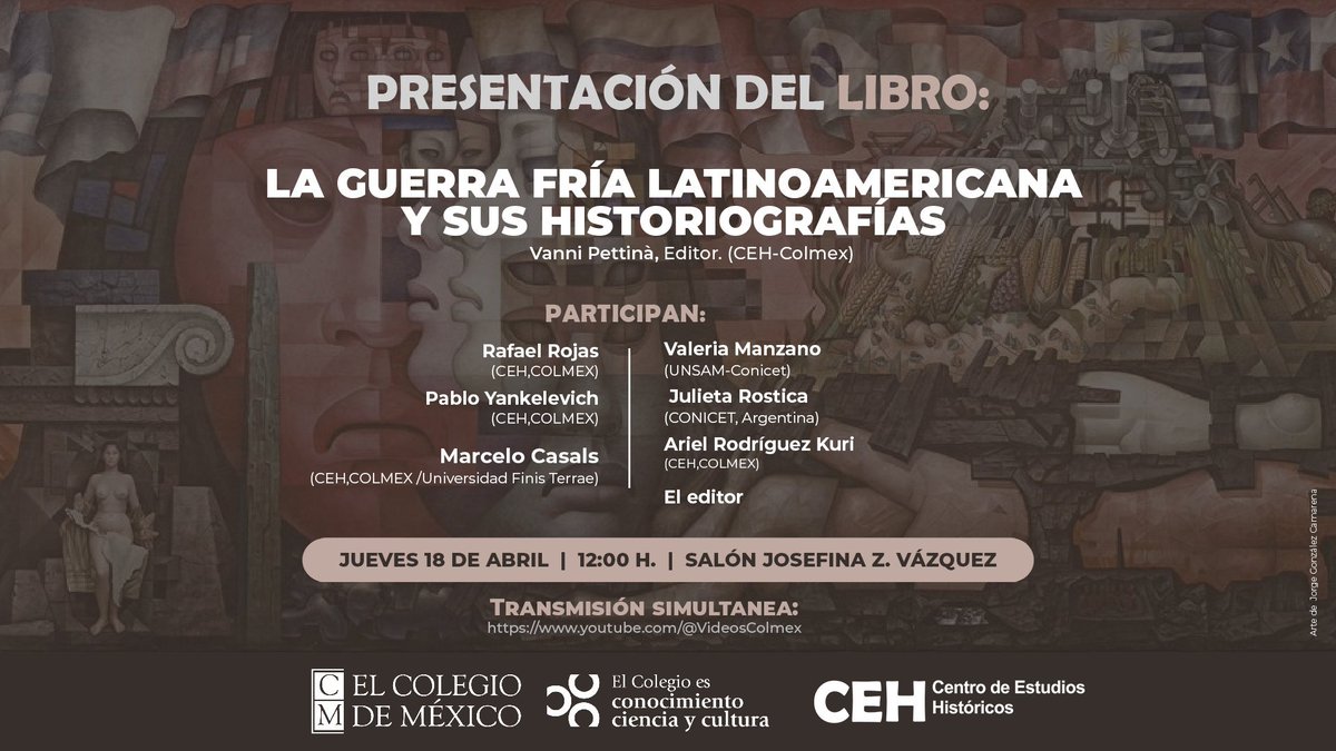 Por fin presentamos el libro que tuve el gran placer de coordinar: La Guerra Fría Latinoamericana y sus Historiografías! Con una parte de las autoras y autores y lo comentarios de @ArielKuri y Pablo Yankelevich!