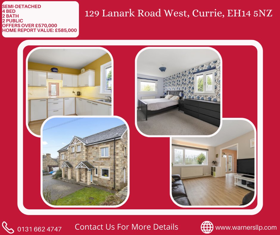 Warners (@warnersproperty) on Twitter photo Beautifully presented semi-detached villa located in the sought after Edinburgh suburb of Currie 🏡
This charming property offers well planned and flexible accommodation over three
floors 😍
warnersllp.com/homes-for-sale… Beautifully presented semi-detached villa located in the sought after Edinburgh suburb of Currie 🏡
This charming property offers well planned and flexible accommodation over three
floors 😍
warnersllp.com/homes-for-sale…