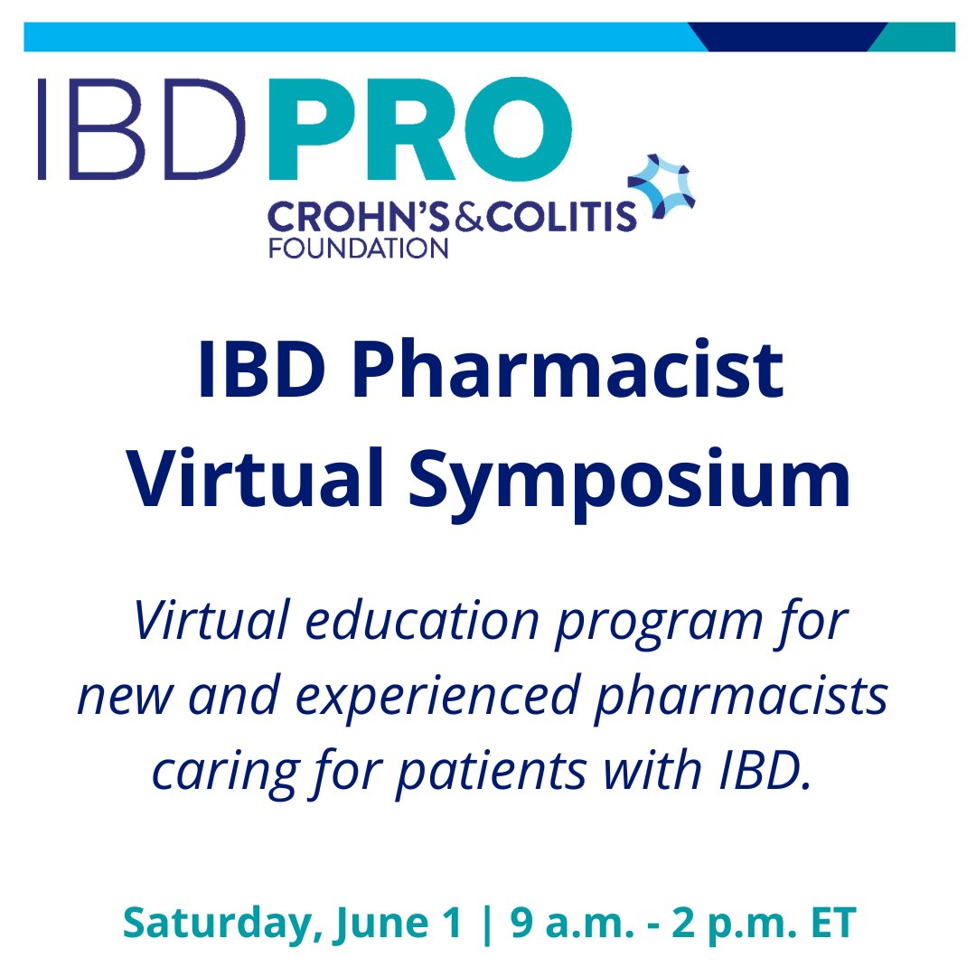 We are excited for our second annual virtual IBD Pharmacist Symposium @CrohnsColitisFn. We want all IBD pharmacists to attend. Please share with your IBD Pharmacy Team! @GIPharmD #IBD #GItwitter us06web.zoom.us/meeting/regist…