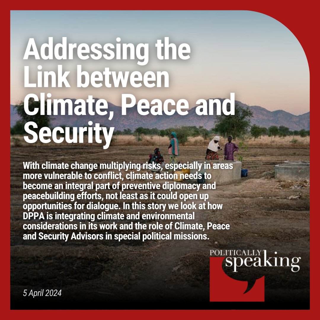 Can addressing the climate crisis boost peacebuilding and preventive diplomacy efforts? Learn how @UNDPPA's work integrates climate considerations: dppa.medium.com/addressing-the…