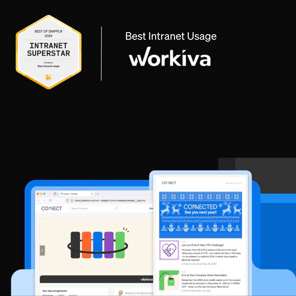 🌟 Huge congratulations to Workiva, honored as one of our #Intranet Superstars for Best Intranet Usage! Get inspired by success stories from our other Intranet Superstars on the blog! bit.ly/bestofsimpplr24 #BestIntranet #EmployeeEngagement #EX #bestofsimpplr #simpplr
