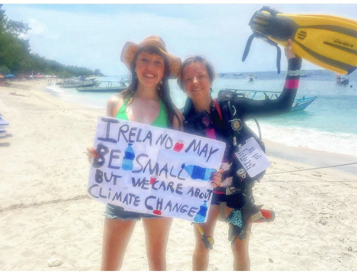 Week 291 #climatestrike Today I got to strike with one of my all time hero’s from @GiliEcoTrust Siân witnesses climate change first hand under water and spends her life trying to save the sea out in GILI! #climatecrisisresolution #climatechange @GretaThunberg @Fridays4future