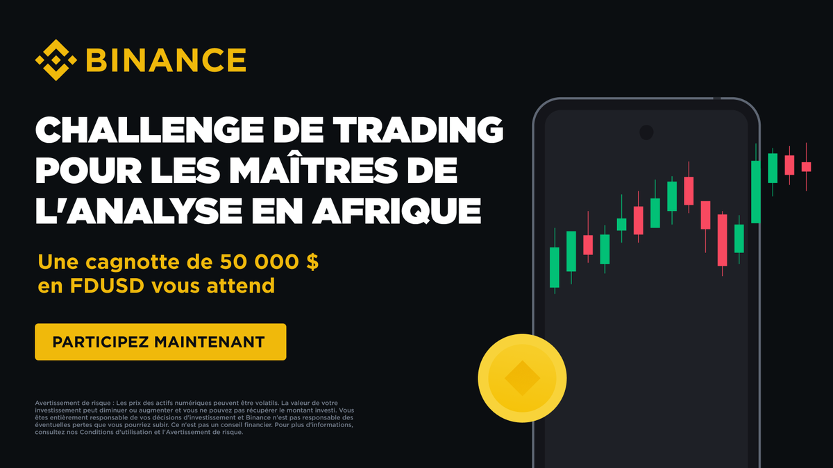binanceafrique's tweet photo. Rejoignez le Challenge de Trading des Maîtres de l'analyse en Afrique 
- Tentez de faire partie des 25 traders qui remporteront chacun 1 000 dollars 💰
- Explorez notre cagnotte de 50 000 dollars pour plus de récompenses 🏆

Participer dès maintenant sur ce lien 👇🏾
https://t.co/9lPtqkWpnR