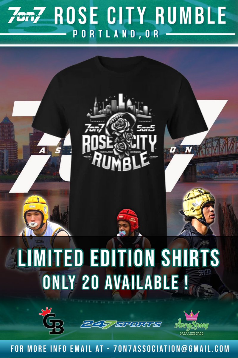 20 Limited Edition Rose City Rumble Shirts will be available this weekend Don’t Miss Out 🔥