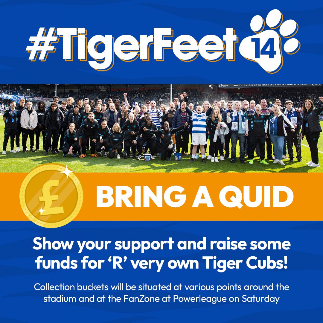 Good luck to everyone taking part in #TigerFeet14 on Saturday 🐯👣

Great cause. Great event. Even greater relief when you get to Loftus Road 😅🙌