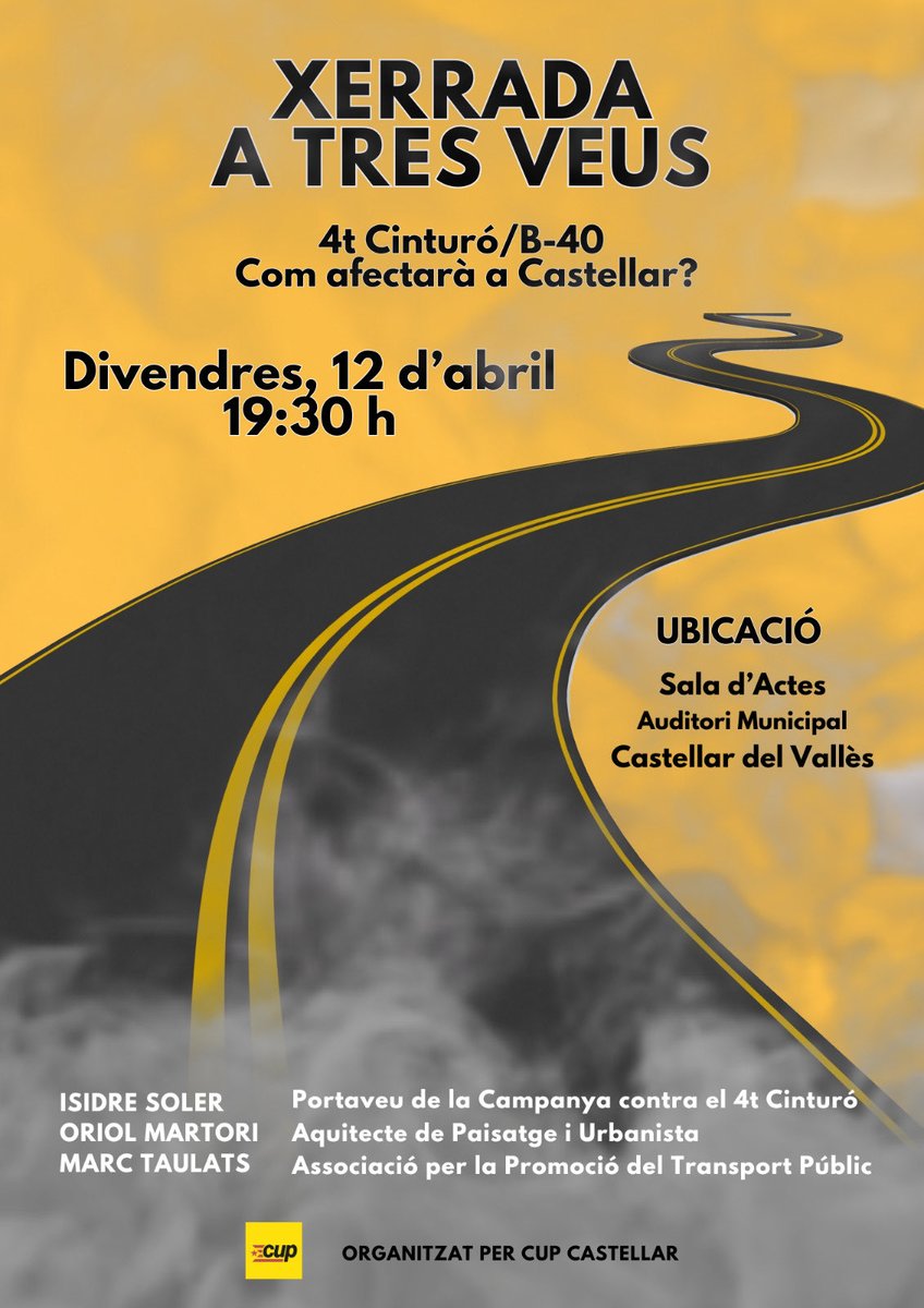Vols saber quina és la veritable realitat sobre el 4t Cinturó?
En aquesta xerrada et resoldrem tots els dubtes d’aquesta infraestructura