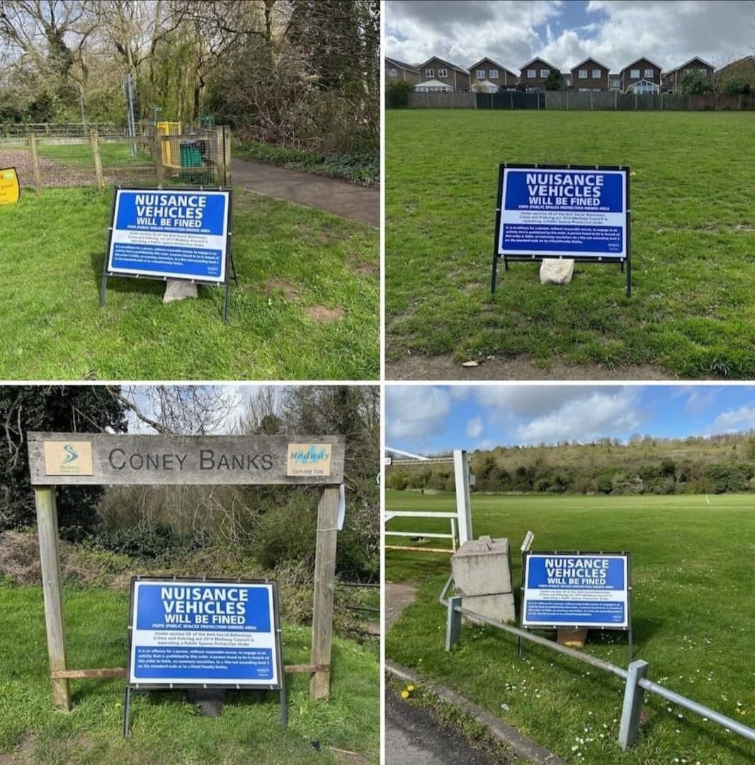 Since the launch of the PSPO last weekend there is a commitment from @medway_council and @KentPoliceMed to challenge nuisance bikes. Signs are being erected; but in hotspot locations moving forward immediately to challenge with rapid deployment cameras (RDCs)