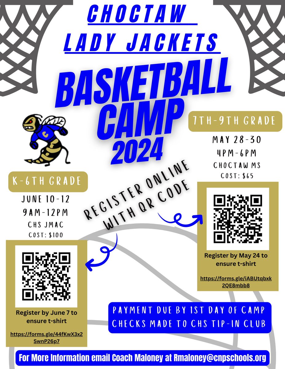SUMMER IS ALMOST HERE! Get signed up for Lady Jackets Basketball Camps now!!!