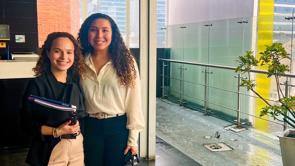 Human Rights Clinic interns, Clara Tomé & Estefanía Hernández, under supervision of Denisse Córdova Montes, seek justice for Colombian victims. They traveled to Colombia, assisting with transnational litigation highlighting corporate accountability and human rights abuses.