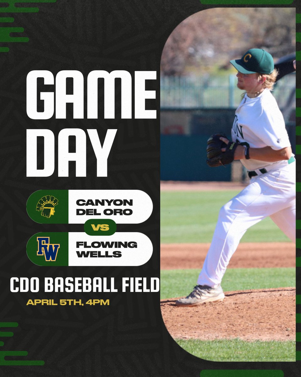 Game Day ⚾️ We host Flowing Wells High School this afternoon at 4pm. Come out and support! #CDObaseball | #DoradoStrong