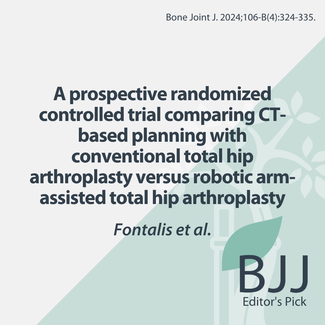 It is good to see emerging level one data to support enhanced technologies. Further, more pragmatic data will aid generalizability but a helpful innovation. #Robotics #Arthroplasty #MedTwitter @AFontalis @UCLDivofSurgery @uclh boneandjoint.org.uk/Article/10.130…