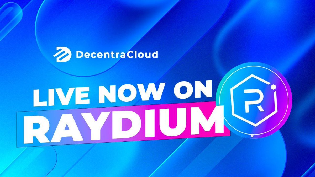 DecentraCloud fam, it's official - WE'RE LIVE ON RAYDIUM!   The time to grab your bag of $DCLOUD is NOW!

Contract:
64Z6UAPuRmsrDJSvRZVq6Hfi6PY7X13ErvRQRLLexCRu

Raydium Link:
raydium.io/swap/?inputCur…

🐱Chart:
 dexview.com/solana/64Z6UAP…